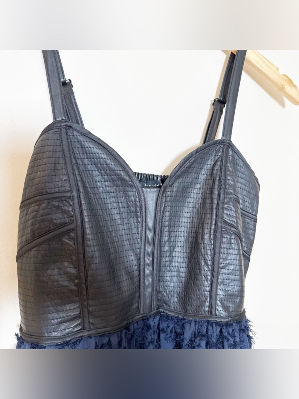 Current Air Los Angeles Midi Dress | Faux Leather Smoked | XS - Picture 10 of 13